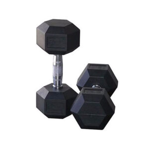 dumbbells hexagonal rubber coated pairs