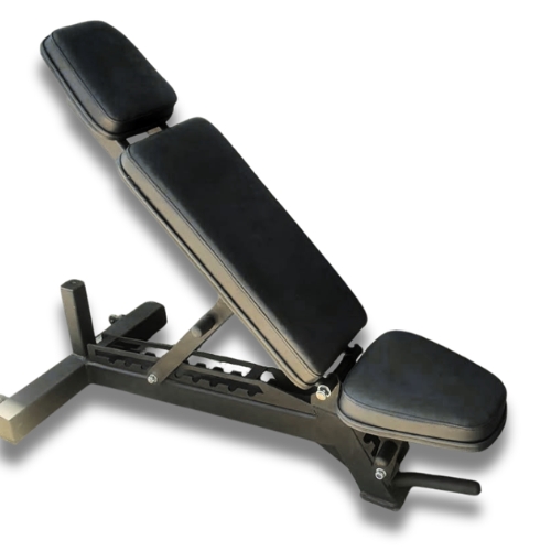 Black adjustable gym weight bench