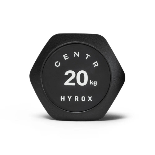 Centr Hyrox 20kg black hexagonal dumbbell weight