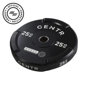 CENTR 25kg black rubber bumper weight plate HYROX official