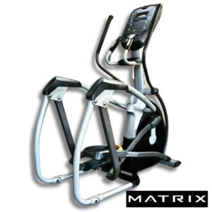 Matrix elliptical cross trainer fitness machine on white background