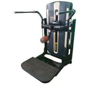 Green and black standing hip abductor gym machine