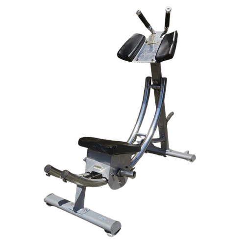 Silver and black abdominal crunch exercise machine