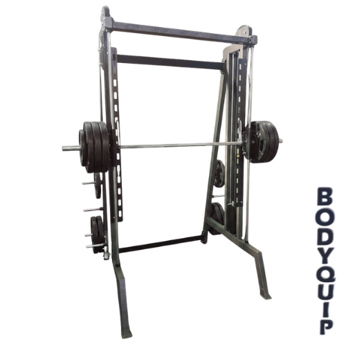 Bodyquip Smith Machine with weight plates loaded