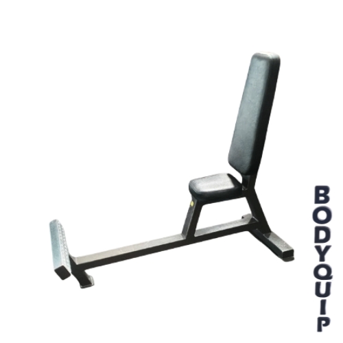 Bodyquip black upright gym workout bench with footrest