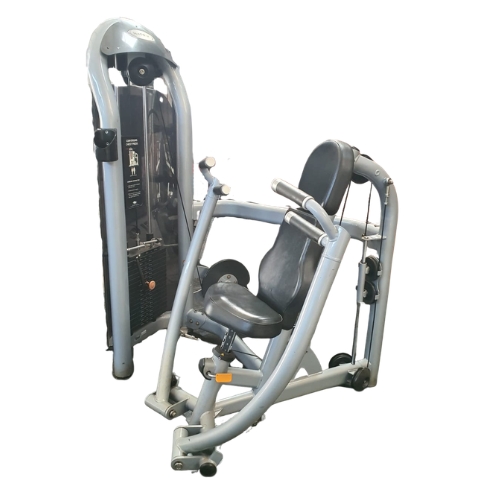 Commercial seated chest press gym machine silver frame
