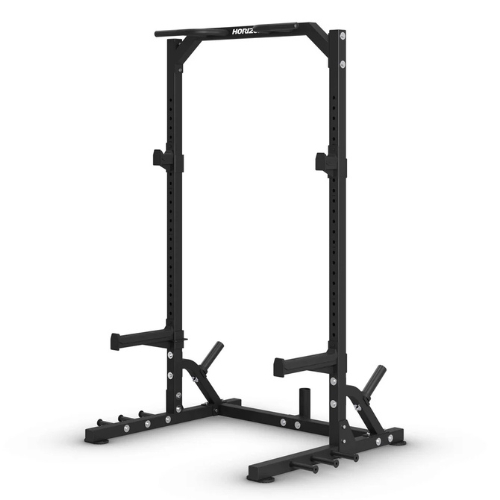 Horizon Fitness black steel half power rack for home gym