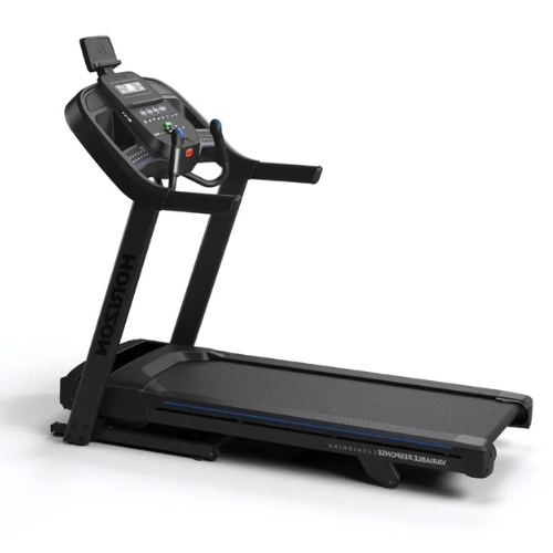 Horizon black treadmill with digital console and handrails