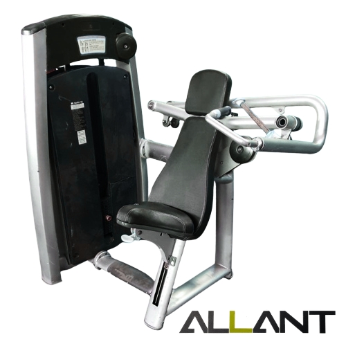 Commercial chest press gym machine in black and silver