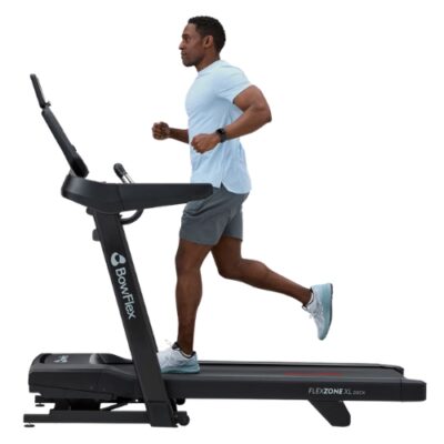 Man running on Bowflex FlexZone XL treadmill