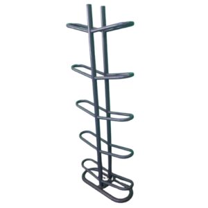 Freestanding metal wire rack with five tiers