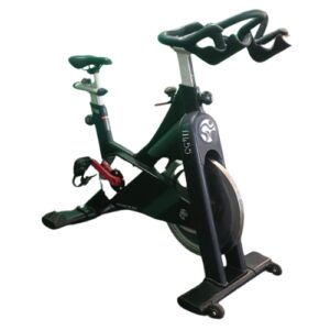 Dark green indoor cycling spin bike fitness equipment