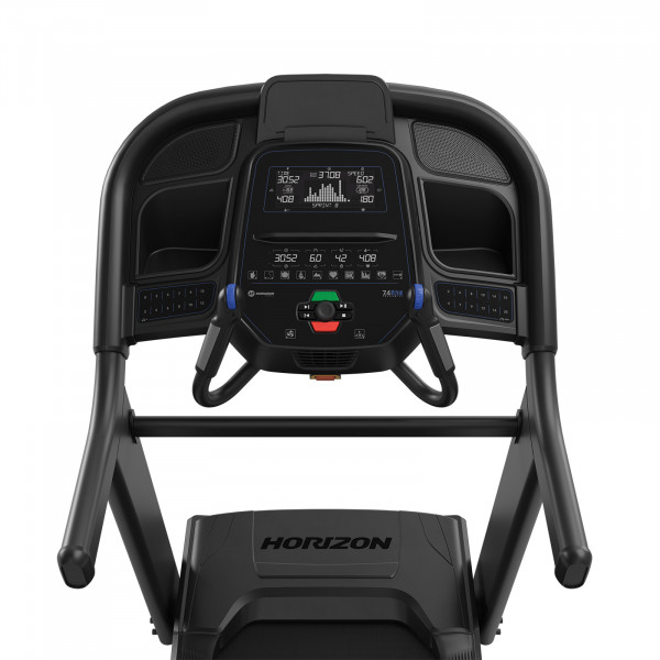 Horizon treadmill console with digital display and controls