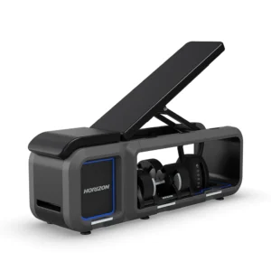 Horizon all-in-one home gym with adjustable bench and storage