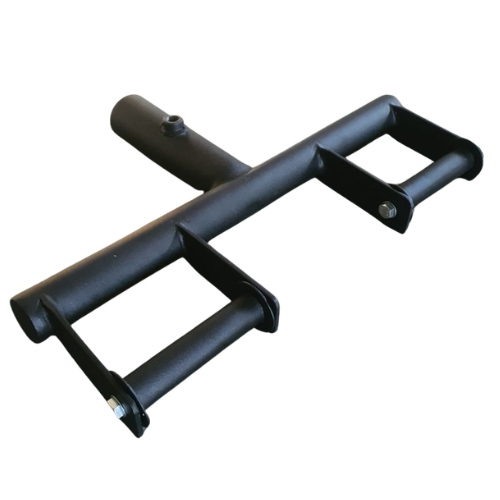 Black steel T-bar row attachment for weightlifting