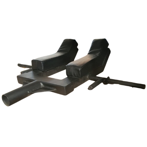 Black heavy-duty gym pushing sled with padded handles