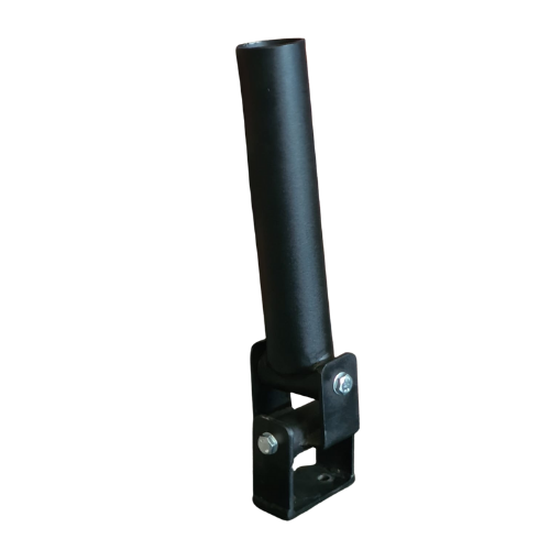 Black metal pole bracket mount with adjustable bolt fitting