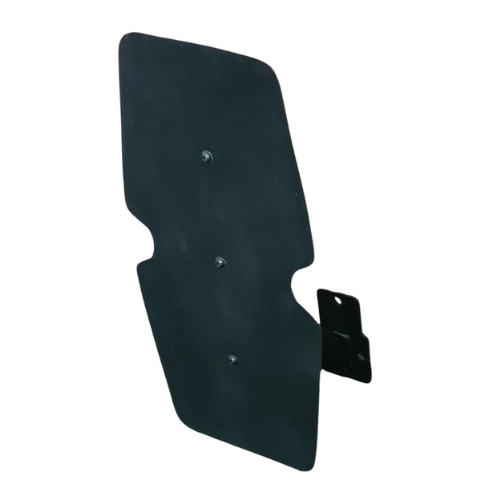 Black metal mudflap bracket assembly for vehicle