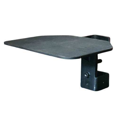 Black adjustable clamp-on side shelf bracket mount