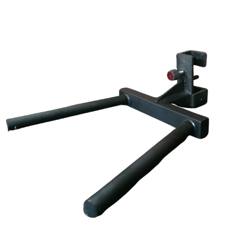 Black metal heavy-duty single bale spike attachment