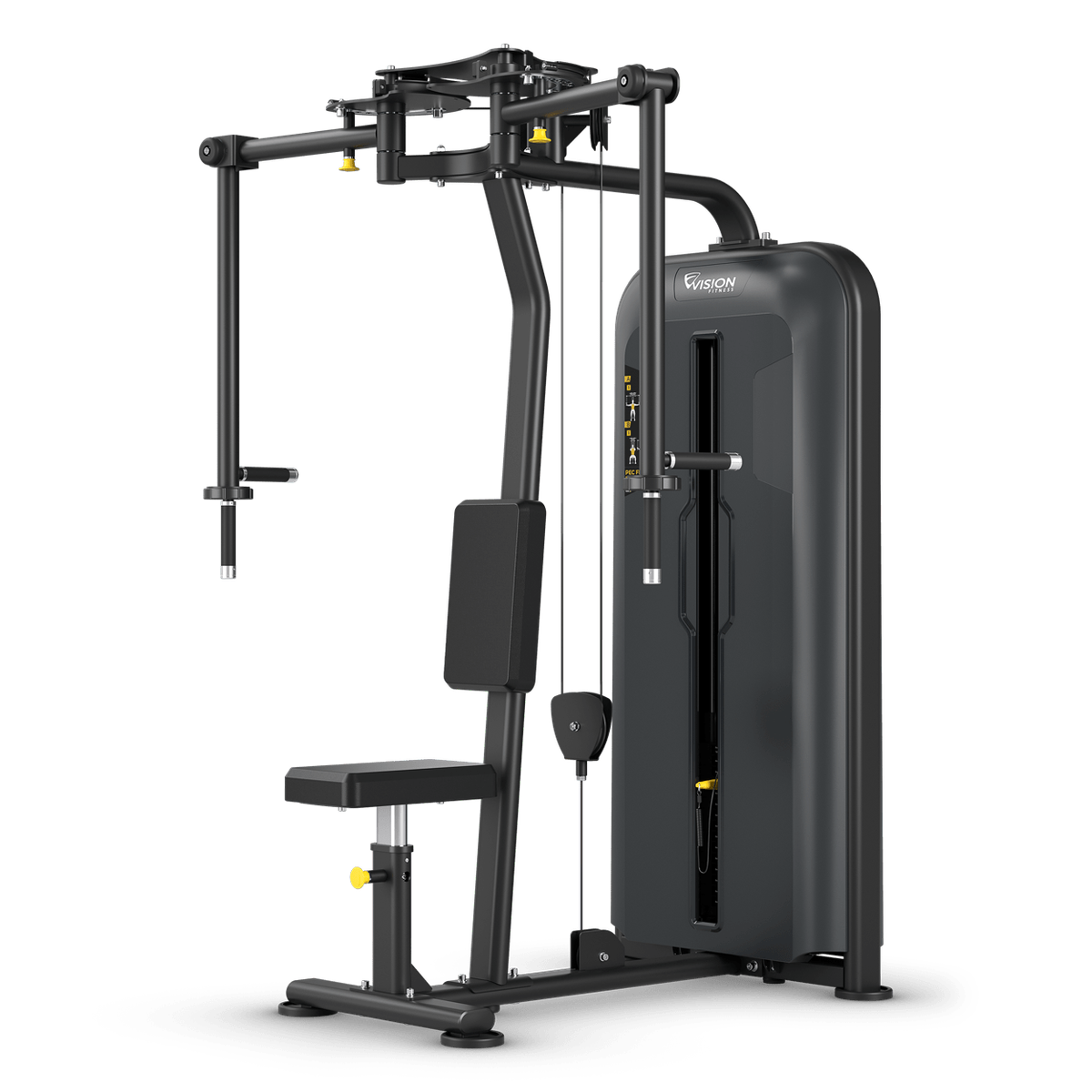 Vision Fitness pec fly rear delt gym machine in black