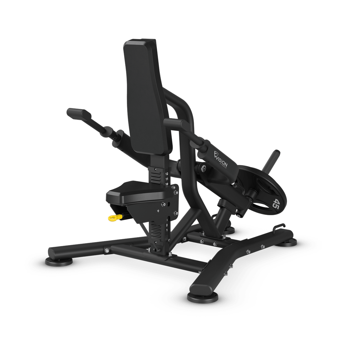 Vision Fitness black plate-loaded leg press machine