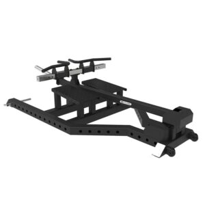 Black heavy-duty hip thrust machine for strength training