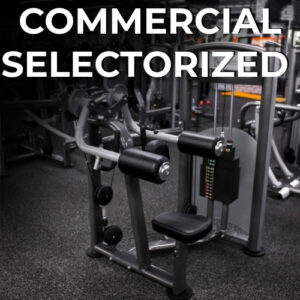 Commercial selectorized gym equipment in professional fitness facility