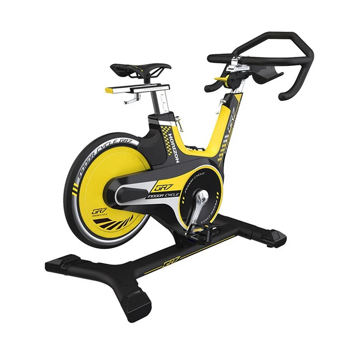 Horizon GR7 yellow and black indoor cycling spin bike