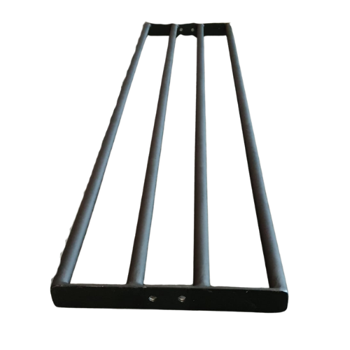 Black metal wall-mounted bracket with three parallel bars