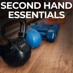 Second hand gym equipment including kettlebell and dumbbells