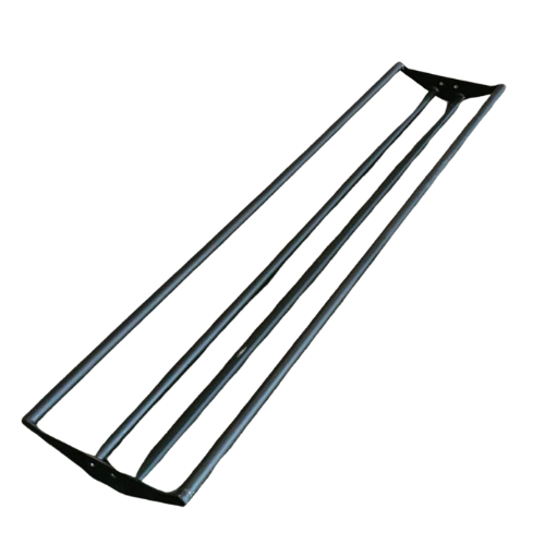 Black metal wall-mounted towel rack with three bars