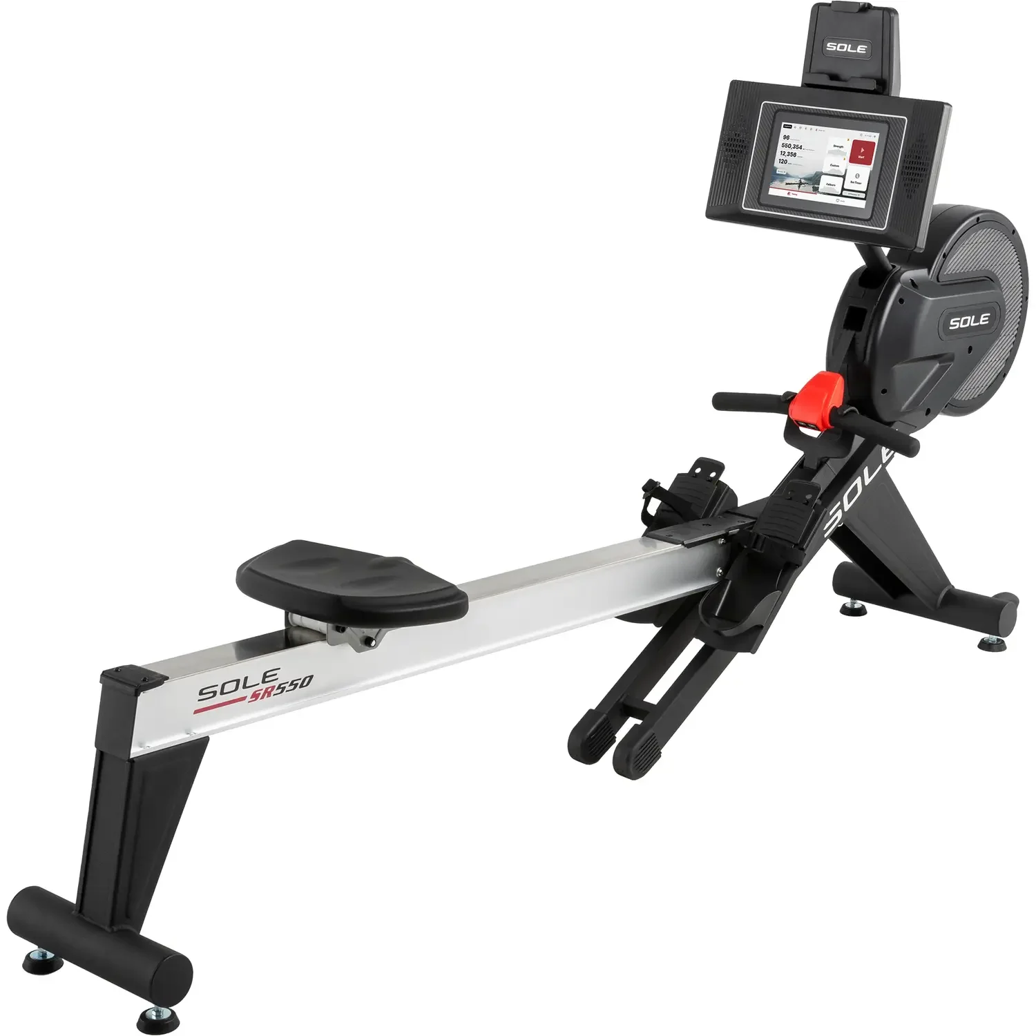 Sole SR550 rowing machine with digital display screen