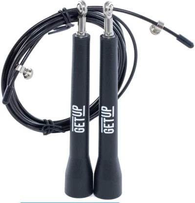 Black Get Up speed skipping rope with metal handles
