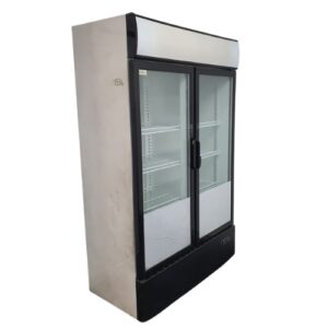 Commercial double glass door display refrigerator unit