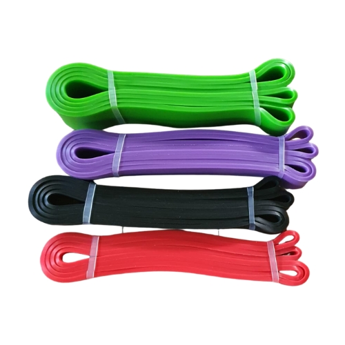Set of four colourful resistance bands for exercise