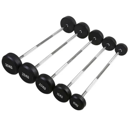 Set of five fixed barbells ranging from 10kg to 30kg