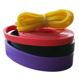 Set of four colourful resistance bands for exercise