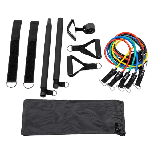 Complete resistance band and pilates bar exercise set