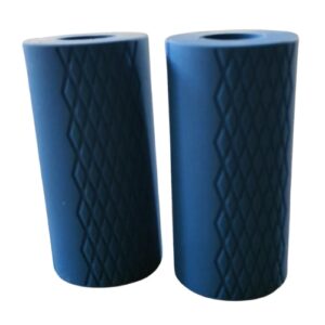 Pair of blue textured rubber barbell grips