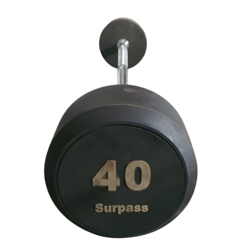 Surpass 40kg black rubber barbell weight