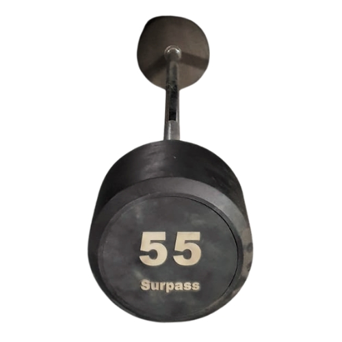 Surpass 55kg round rubber dumbbell on white background