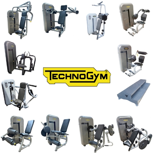 Collection of Technogym commercial gym equipment machines